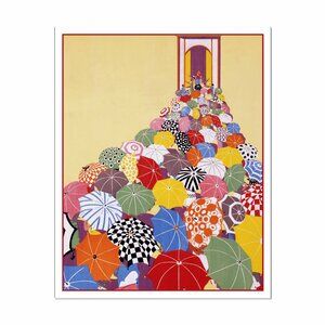 Art Print: UMBRELLAS on "Shopping Day" Art Nouveau Advertisement Reprint 8"by10"